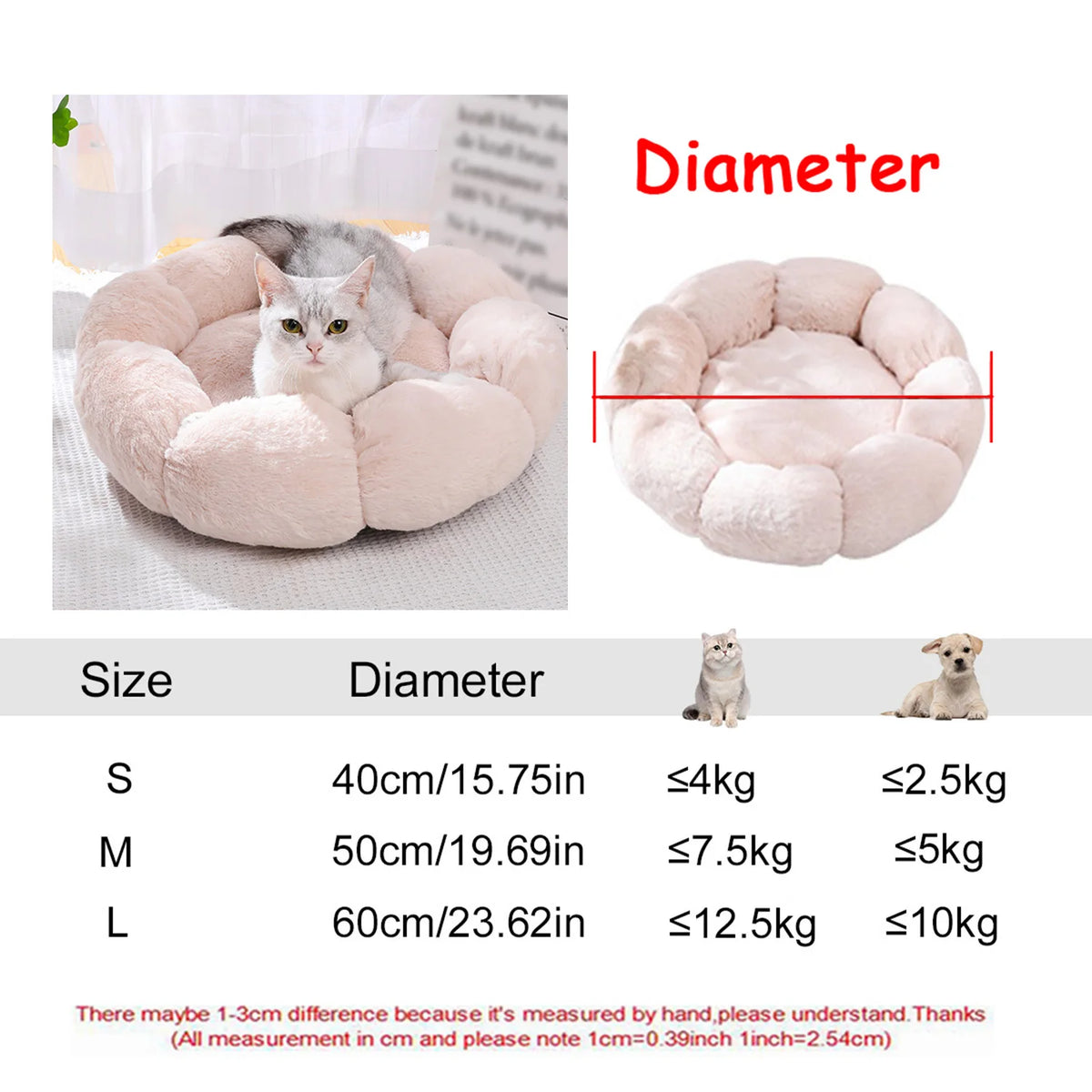 Cama Redonda Premium para Perro | Antiansiedad y Suave
