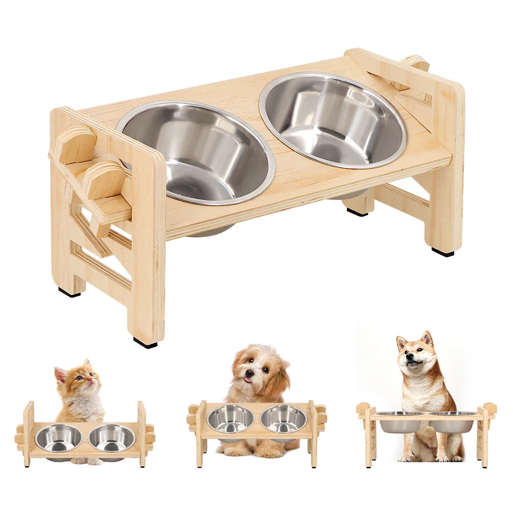 Comedero Elevado para Perro y Gato | Cuencos de Acero Inoxidable