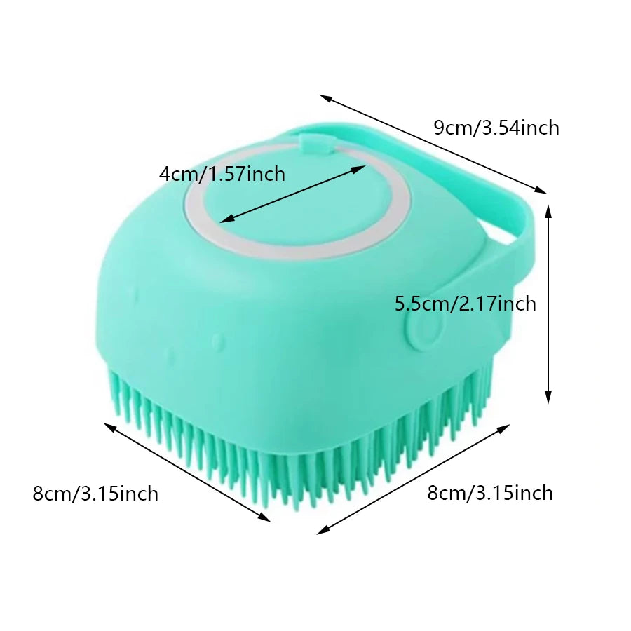 Cepillo de Baño para Perro | Silicona Suave con Dispensador