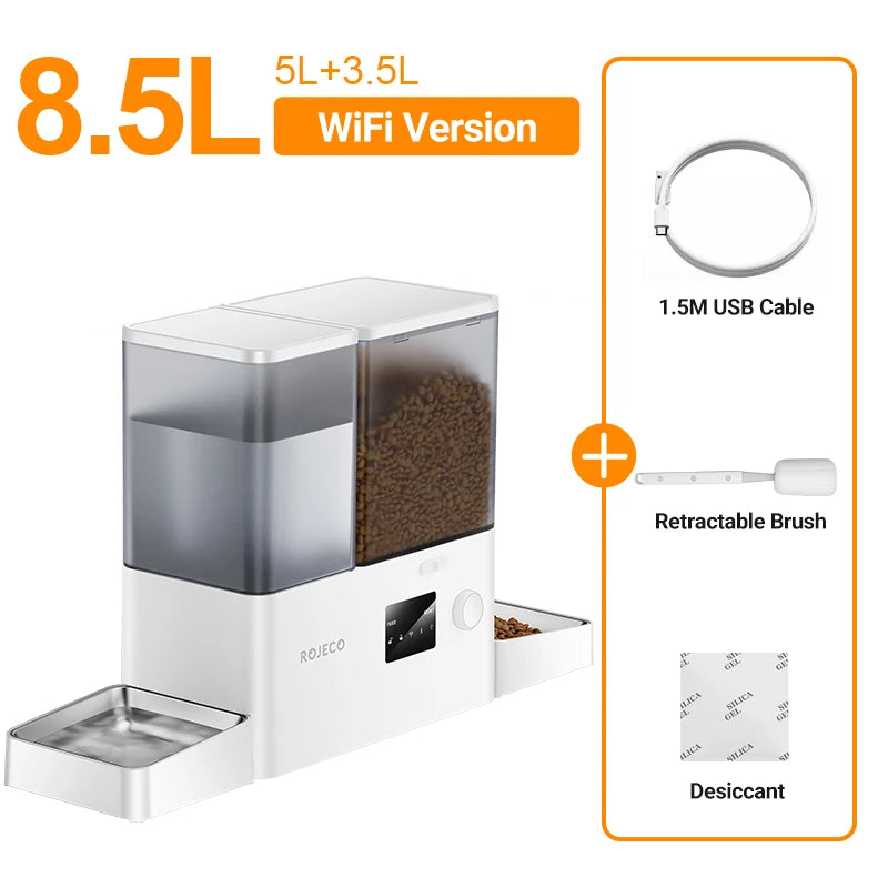 ROJECO Comedero Automático 8,5L con WiFi y Cámara | Control por App
