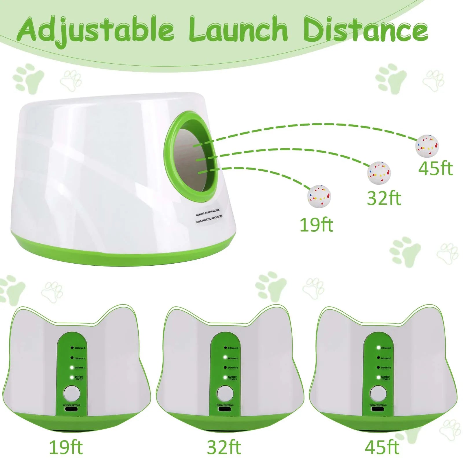 Lanzador Automático de Pelotas para Perros Recargable USB