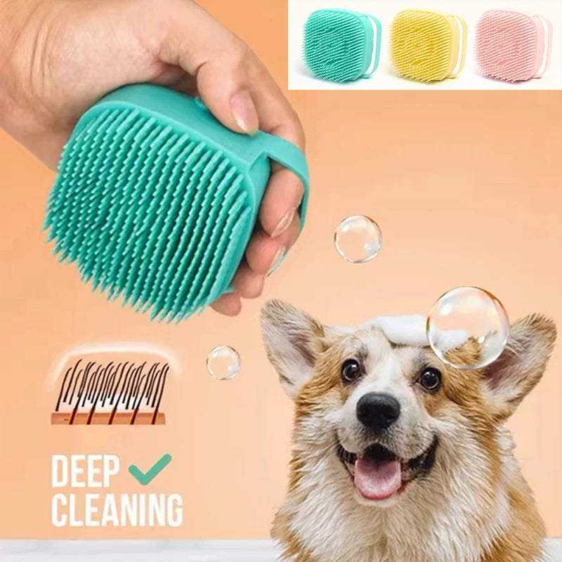 Cepillo de Baño para Perro | Silicona Suave con Dispensador