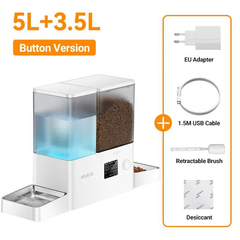 ROJECO Comedero Automático 8,5L con WiFi y Cámara | Control por App