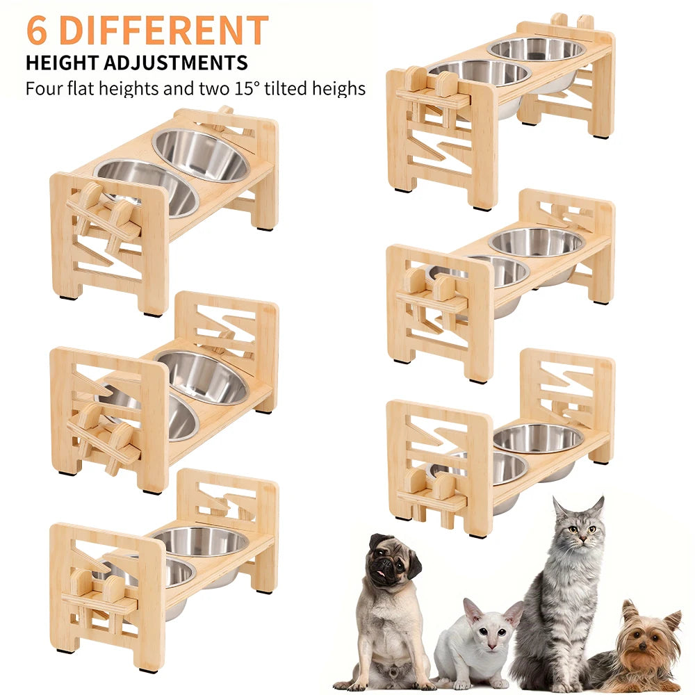 Comedero Elevado para Perro y Gato | Cuencos de Acero Inoxidable