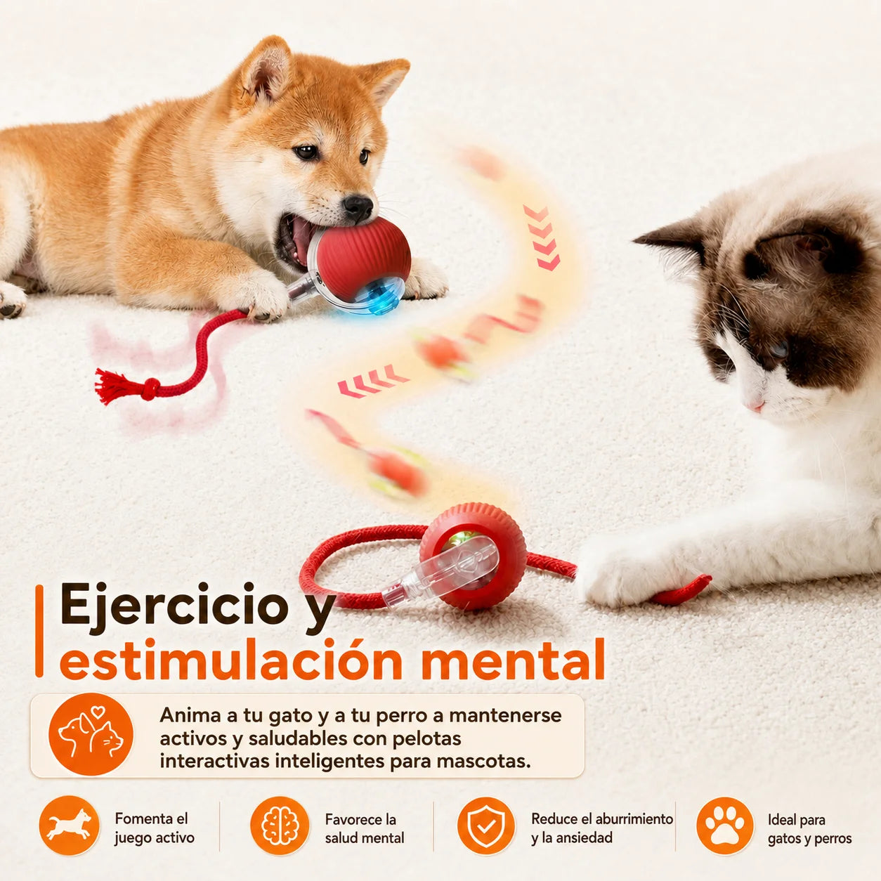 Pelota Interactiva Automática para Perros – Recargable