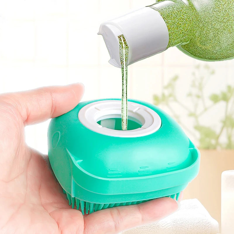 Cepillo de Baño para Perro | Silicona Suave con Dispensador