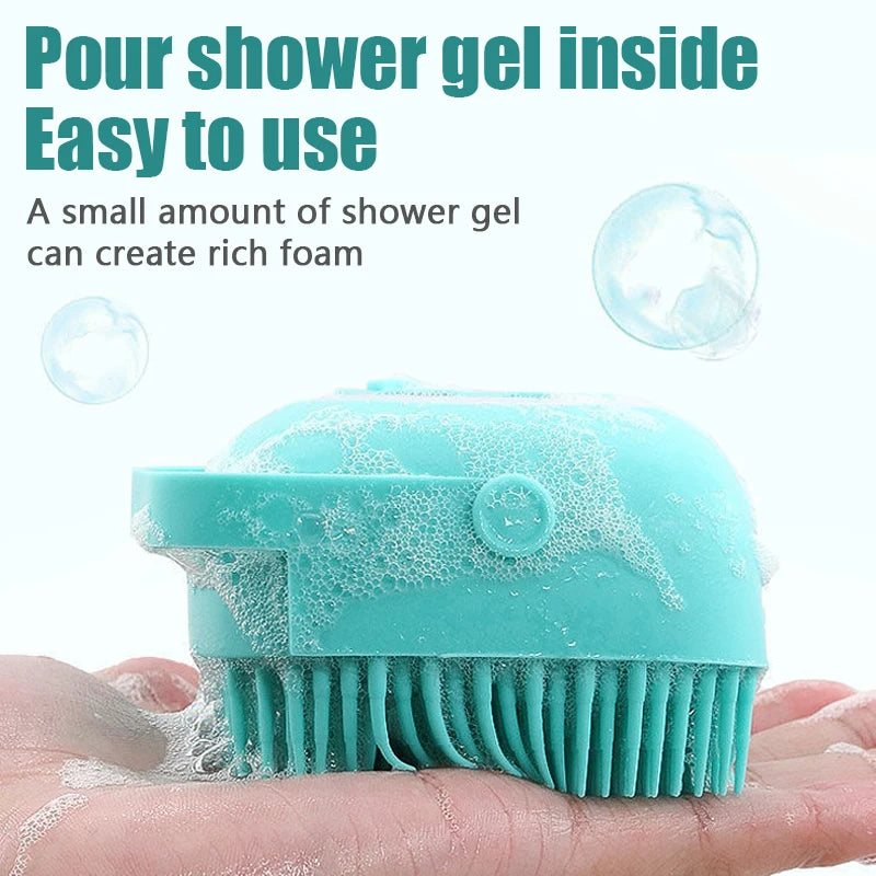 Cepillo de Baño para Perro | Silicona Suave con Dispensador