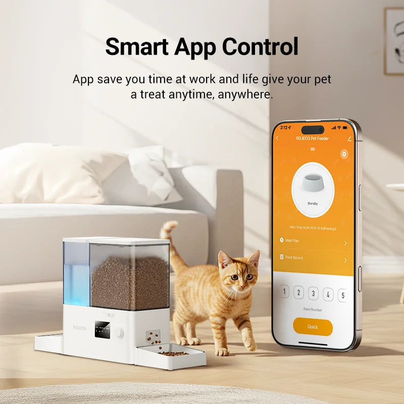 ROJECO Comedero Automático 8,5L con WiFi y Cámara | Control por App